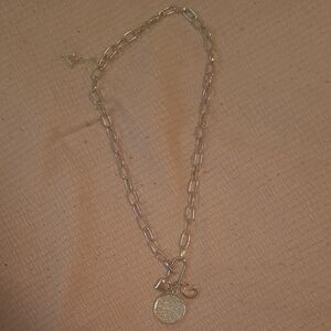 Guess Silver Chain Necklace with Charm